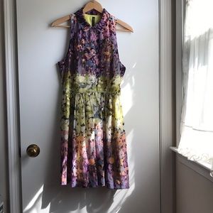W118 by Walter Baker Colorful Floral Dress size M button down Collared Tank
